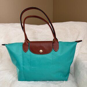 Longchamp LE PLIAGE Shopping Size M Turquoise Shoulder Tote Bag